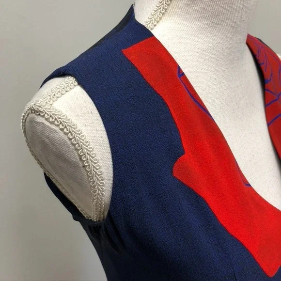 SportMax Midi Sheath Dress Womens 4 Sleeveless Floral Teacher Career Business - Picture 4 of 15